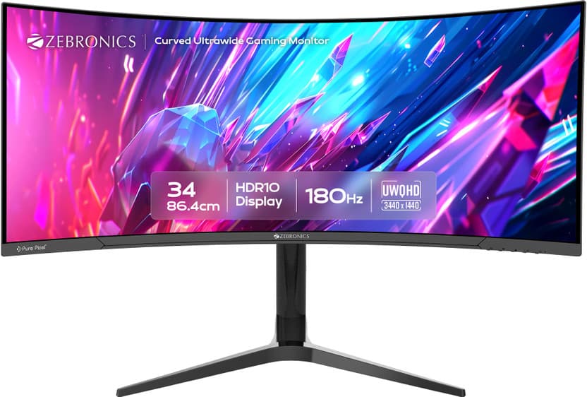 ZEBRONICS Zeb-PA234 34-inch Curved UWQHD Gaming Monitor