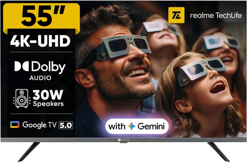 realme TechLife 55 inch Ultra HD 4K LED Smart Google TV