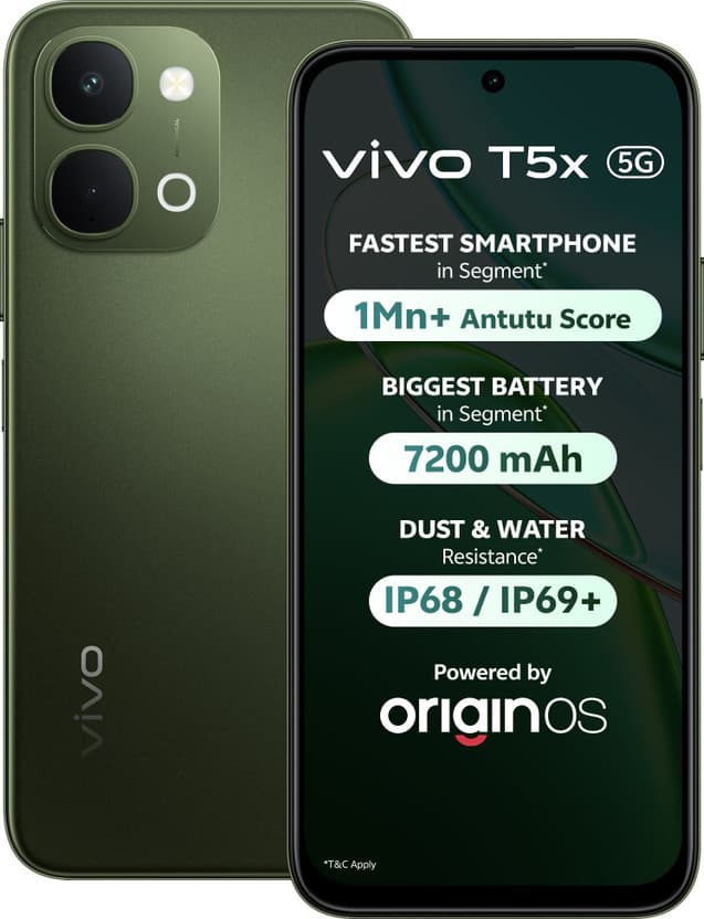 vivo T5x 5G (Cosmic Green, 128 GB, 6 GB RAM)