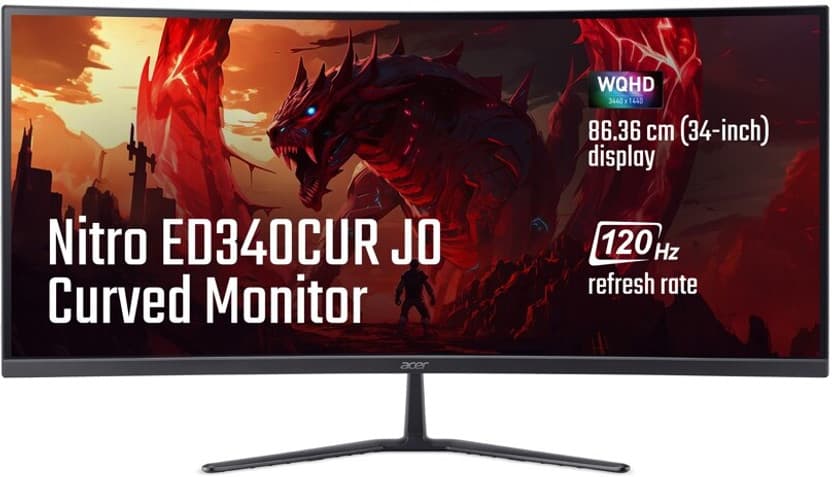 Acer ED340CUR J0 34 Inch WQHD Curved Gaming Monitor