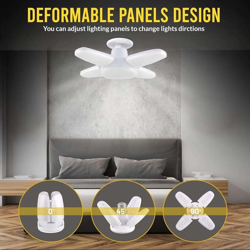 Jeko Super Bright B22 Foldable Fan Shape 28W LED Ceiling Lamp
